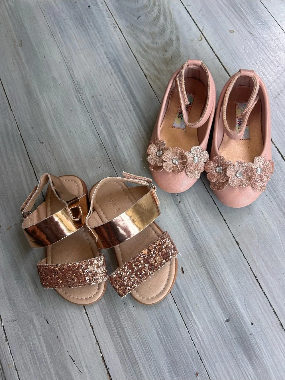 Toddler Girls Shoes Bundle Size 6 Rachel Shoes & Glitter Sandals 2 Pairs